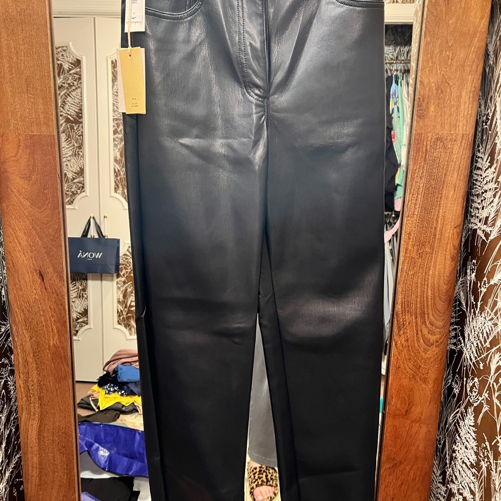 Wilfred Black Leather Pants